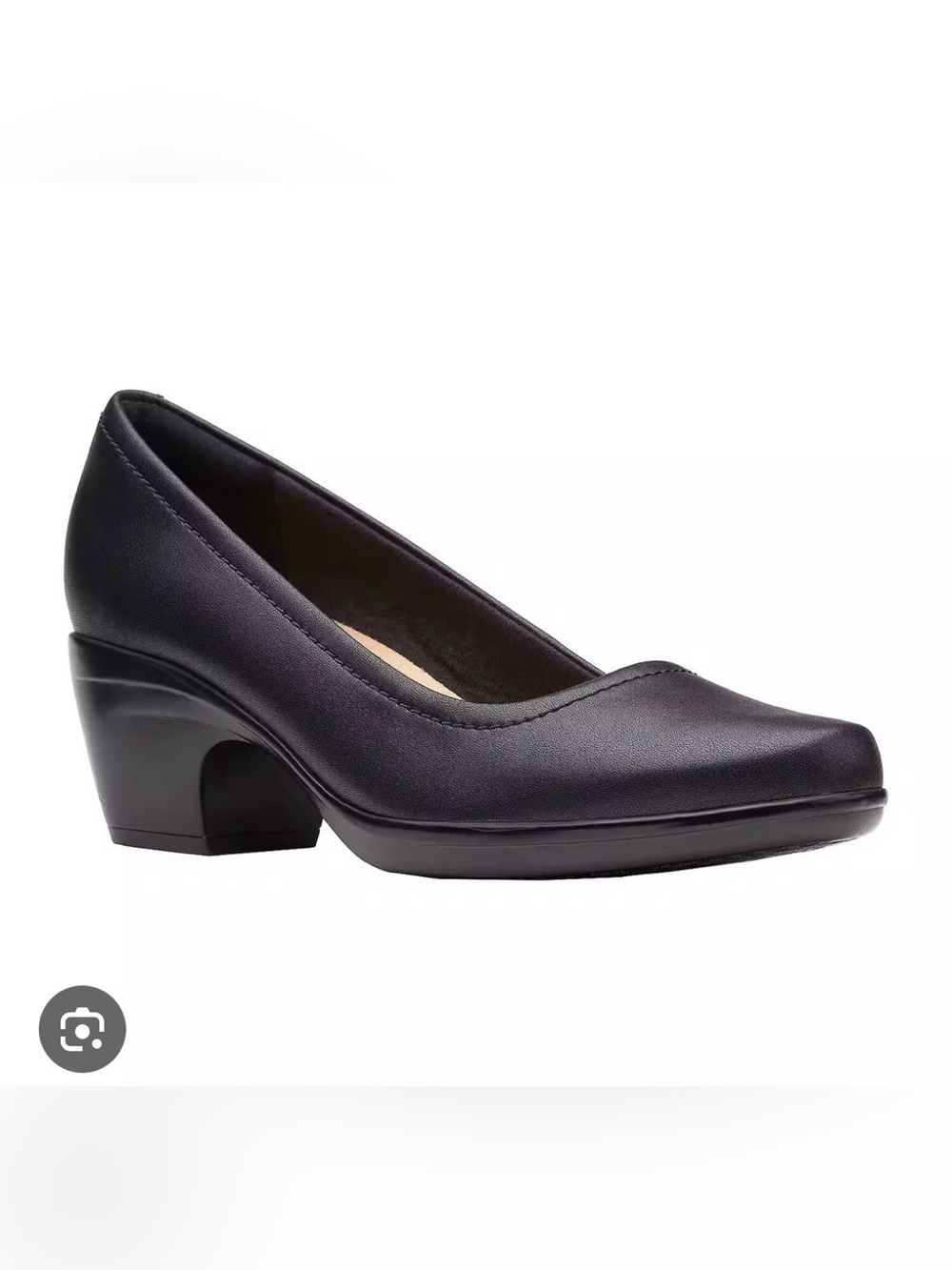 Clarks Emily Belle Pumps Heels Womens Size 9W 9 Wide black Like new round toe